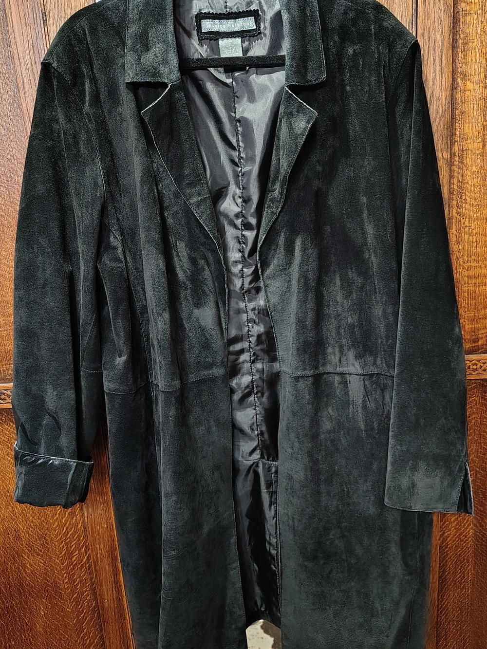 Jessica Holbrook Vintage Women's Black Genuine Suede Duster/Coat Plus Size